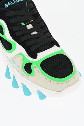 Mesh And Suede Low-Top Sneakers B-EAST With Contrast Details