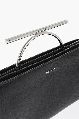 Textured Leather Pouch with Metal Detail