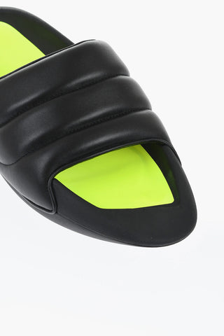 Sandali B-IT in Pelle Trapuntata con Interno Fluo e Suola Chunky