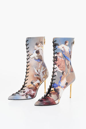 Leather Patterned Ankle Boots URIA SKY 9cm Heel