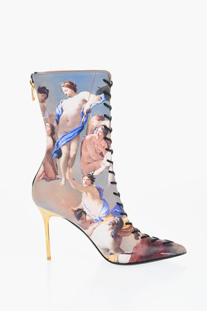 Leather Patterned Ankle Boots URIA SKY 9cm Heel