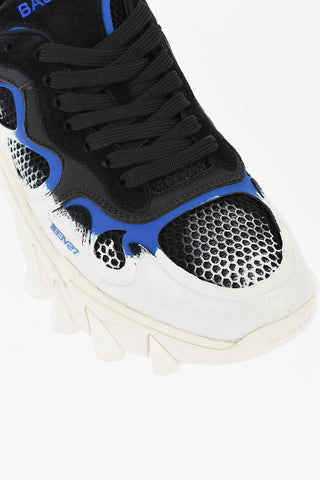 Sneakers Basse In Suede e Pelle B-EAST Effetto Painting