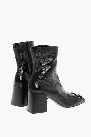 Vinyl REEDITION Ankle Boots with Squared Toe and Embossed Monogram Heel 7cm