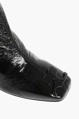 Vinyl REEDITION Ankle Boots with Squared Toe and Embossed Monogram Heel 7cm
