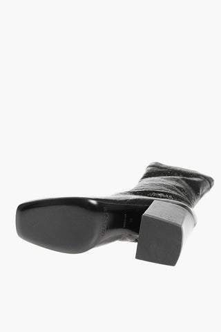 Vinyl REEDITION Ankle Boots with Squared Toe and Embossed Monogram Heel 7cm