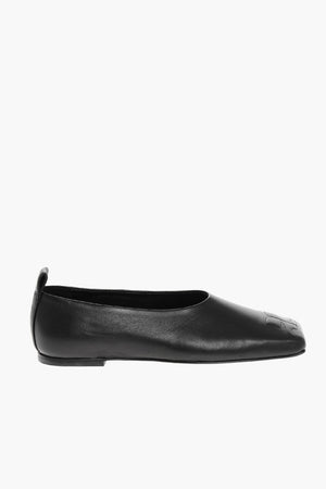 Leather Ballet Flats with Square Toe