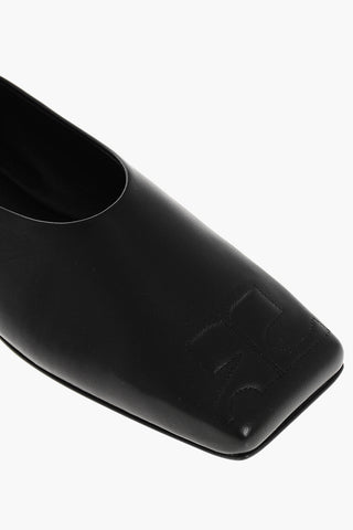 Leder-Ballerinas mit eckiger Spitze