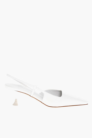 Patent Leather KIRA Slingback Pumps with Squared Toe Heel 7cm