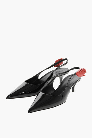 Patent Leather Slingback Pumps Heel 6cm