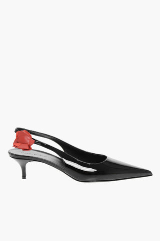 Patent Leather Slingback Pumps Heel 6cm