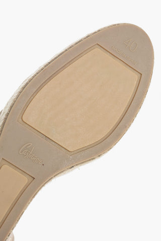 Metallic Linen CARINA Lace-Up Espadrilles with Juta and Lurex Wedge 9cm
