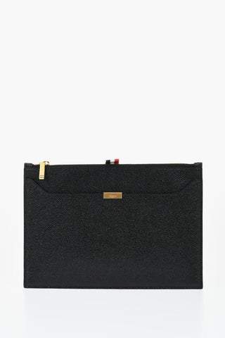 Hammered Leather Document Holder With External Pocket