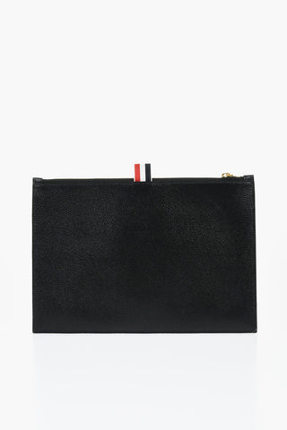 Hammered Leather Document Holder With External Pocket