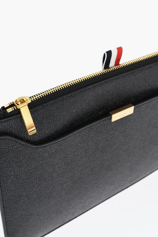 Hammered Leather Document Holder With External Pocket