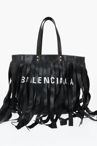 Leather LAUNDRY CABAS Tote Bag with Fringes