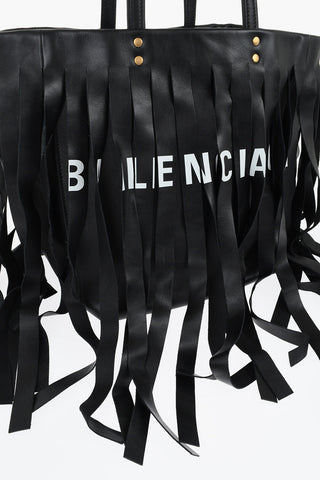 Leather LAUNDRY CABAS Tote Bag with Fringes