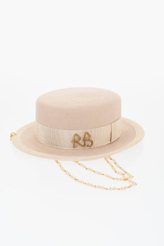 Cappello Porkpie in Feltro con Dettaglio Gioiello