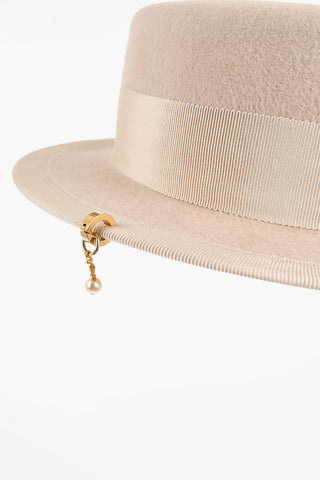 Cappello Porkpie in Feltro con Dettaglio Gioiello