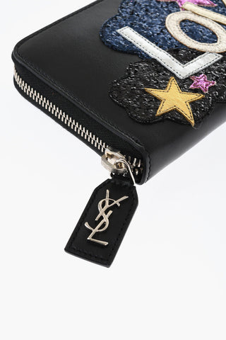 Leather LOVE Wallet with Glittered Patch