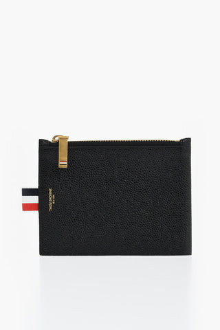 Portacarte in Pelle Martellata con Chiusura a Zip