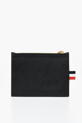 Portacarte in Pelle Martellata con Chiusura a Zip