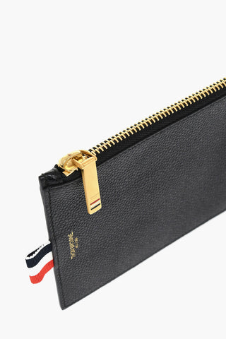 Portacarte in Pelle Martellata con Chiusura a Zip