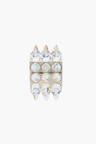 Rhinestoned Studs KARMA Hoop Earrings