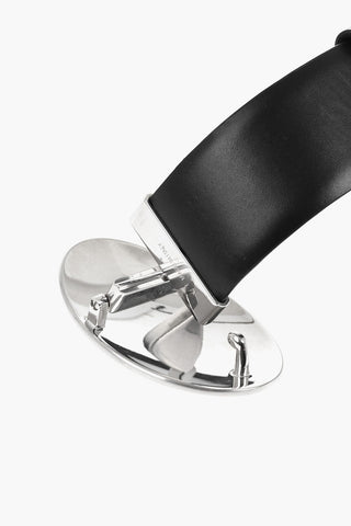 Leather Belt with Logoed Buckle 35mm