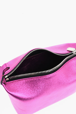 Lamé Leather Handbag MOON with Lobster Clasp