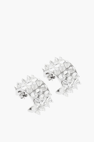 Rhinestoned Studs KARMA Hoop Earrings