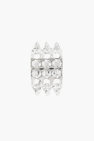 Rhinestoned Studs KARMA Hoop Earrings