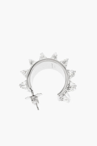 Rhinestoned Studs KARMA Hoop Earrings