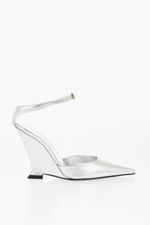 Pumps CLEA in Pelle Lamè con Tacco Wedge 10cm