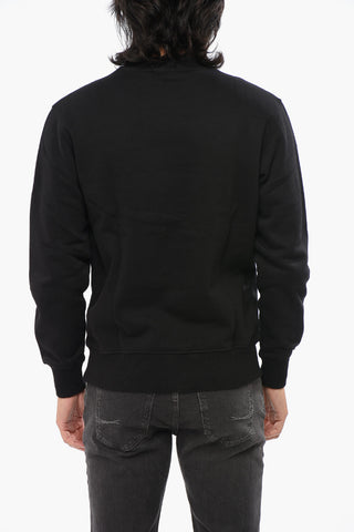 COUTURE Fleeced Cotton Crew-neck Sweatshirt with Silver-Tone Logo