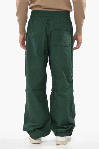 Pantaloni in Nylon a Tinta Unita con Elastico in Vita