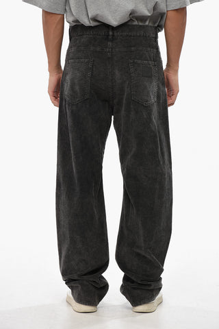 Pantaloni 5 Tasche in Velour a Coste 