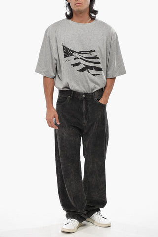 Pantaloni 5 Tasche in Velour a Coste 