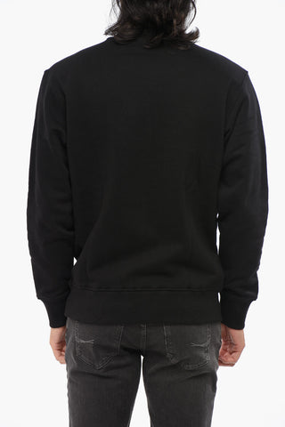 JEANS COUTURE Cotton Fleece Crewneck Sweatshirt with Iridescent Logo