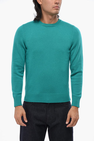 Solid Color Pure Cashmere Crew-neck Sweater
