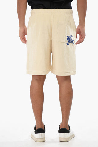 Shorts in Tinta Unita con Stampa Equestrian Knight