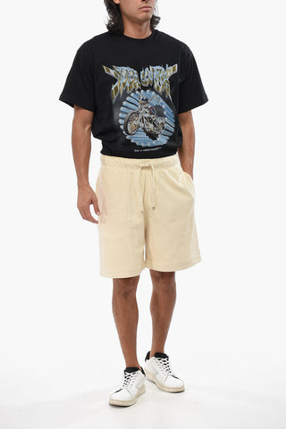 Shorts in Tinta Unita con Stampa Equestrian Knight