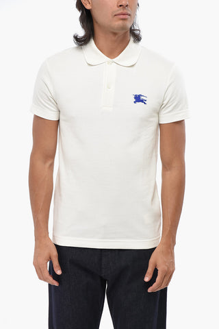 Polo in Cotone Piquet con Ricamo Equestrian Knight