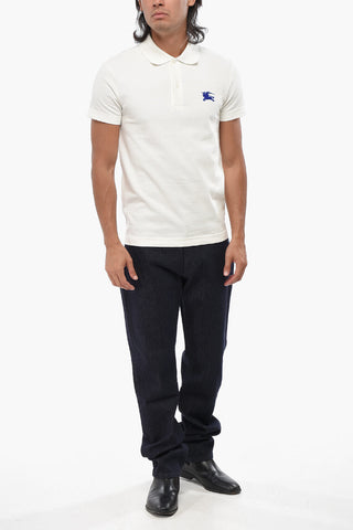 Polo in Cotone Piquet con Ricamo Equestrian Knight