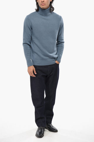 Virgin Wool and Cashmere Turtleneck Sweater