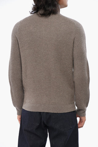 Cashmere Turtleneck Sweater with Zip Closure