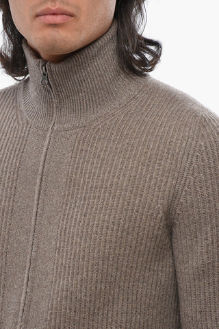 Cashmere Turtleneck Sweater with Zip Closure