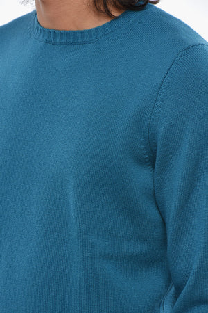 Cashmere Crewneck Sweater with Ribbed Edges
