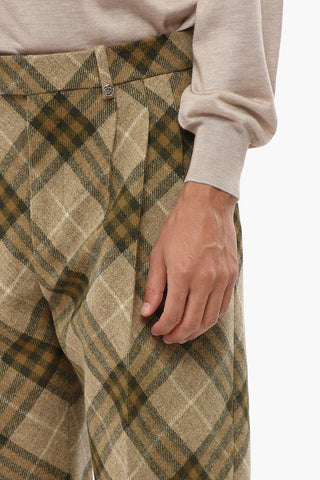 Hose aus Wolle mit doppelten Bundfalten und ikonischem Motiv