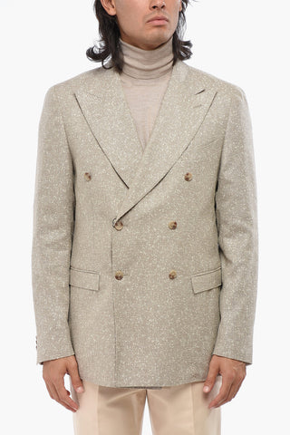 CC COLLECTION Virgin Wool-Blend Double-Breasted Blazer