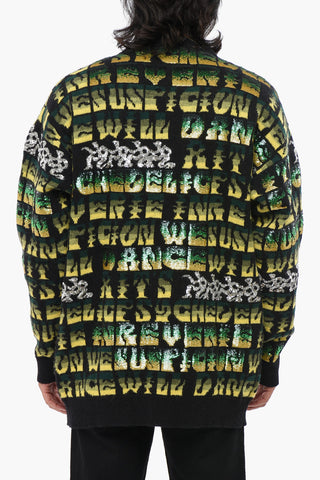 Cardigan aus Wolle verziert mit Pailletten